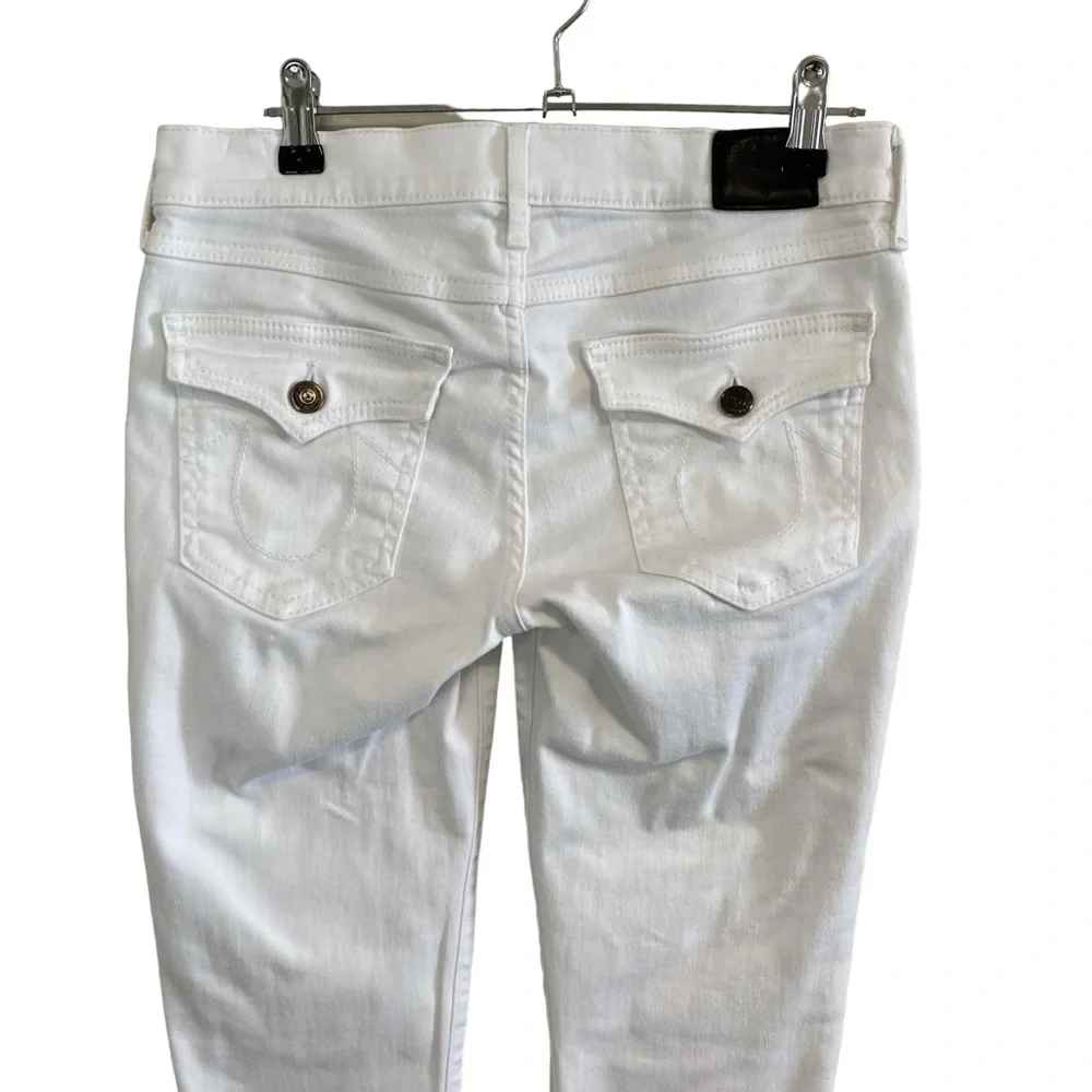 True Religion Cora White Mid Rise Straight - Size 27 - Picture 10 of 15